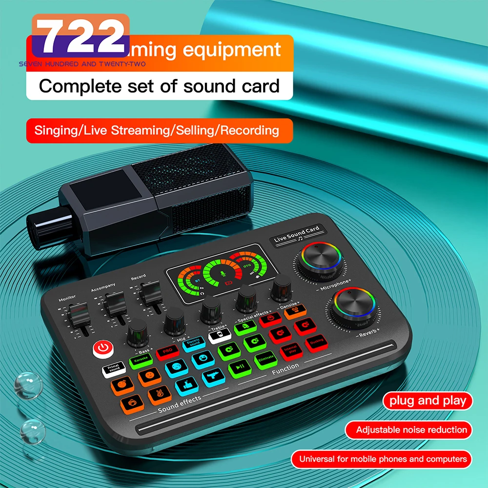 BB F996 Live Sound Card For PC Phone Live streaming Podcasting Studio Recording Audio Mixer Bluetooth-compatible Live Sound Card
BB F996 Live Sound Card For PC Phone Live streaming Podcasting Studio Recording Audio Mixer Bluetooth-compatible Live Sound Card