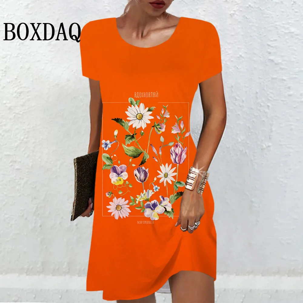 Women Flower Print Dress Summer Fashion Round Neck Short Sleeve Mini Dress Loose Casual Pullover 3D Print Clothes Sundress New
Women Flower Print Dress Summer Fashion Round Neck Short Sleeve Mini Dress Loose Casual Pullover 3D Print Clothes Sundress New