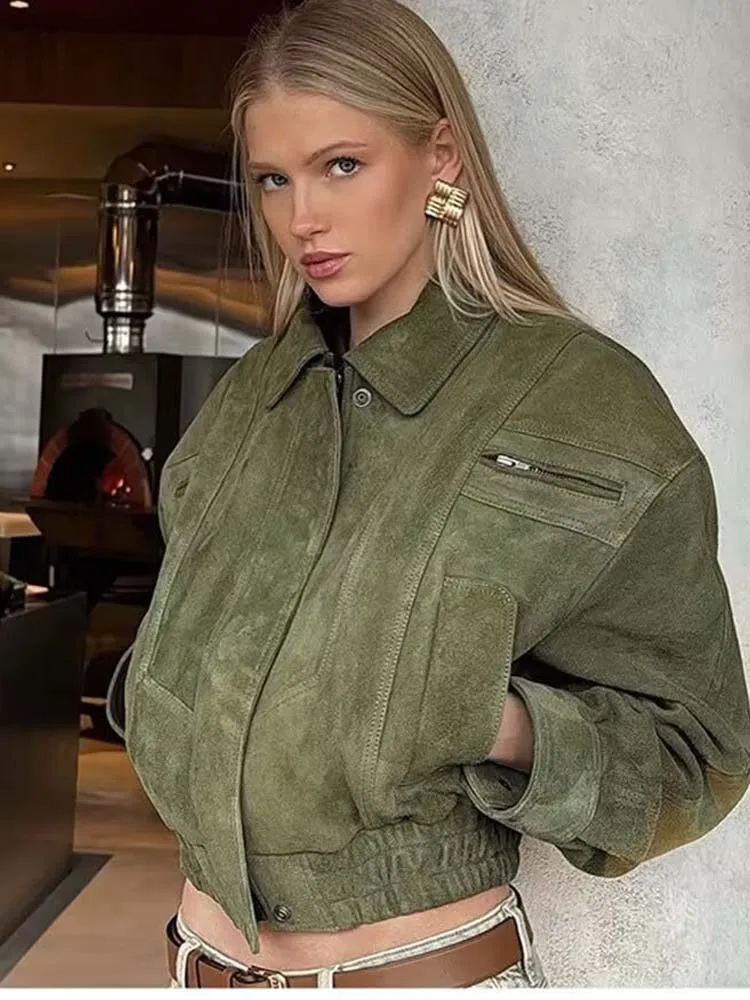 2025 New Women Jacket Autumn Fashion Lapel Capless Long Sleeve Zipper Coat Women High Street Outerwear Long Sleeve New Jackets
2025 New Women Jacket Autumn Fashion Lapel Capless Long Sleeve Zipper Coat Women High Street Outerwear Long Sleeve New Jackets 