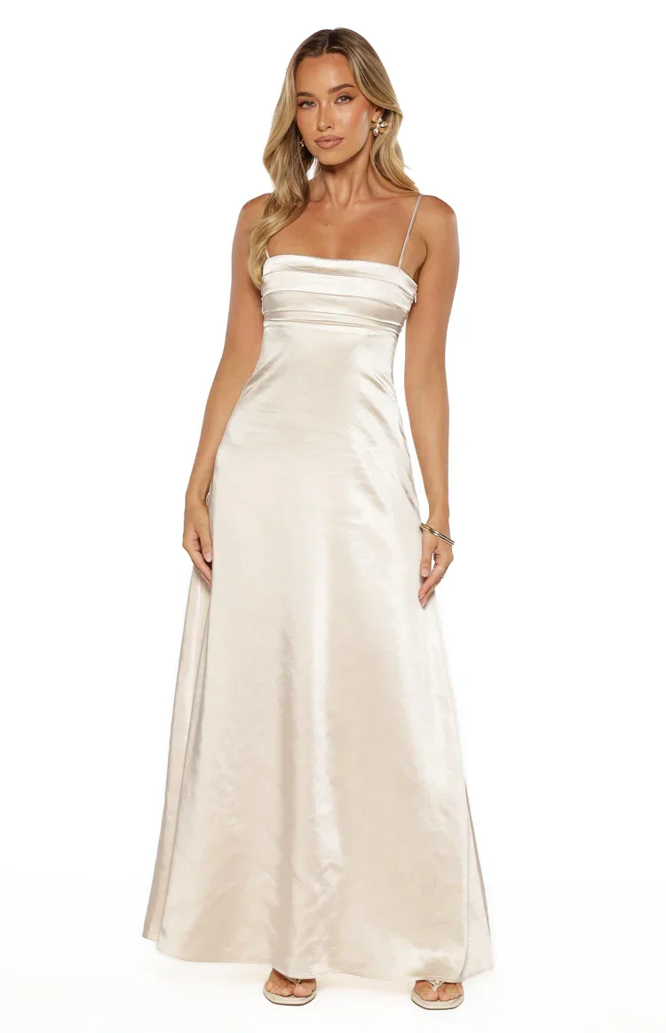 Elegant Satin Suspendency Maxi Dresses Solid Color Low Cut A-line wedding Cocktail Prom Party Evening Slim Dresses
Elegant Satin Suspendency Maxi Dresses Solid Color Low Cut A-line wedding Cocktail Prom Party Evening Slim Dresses
