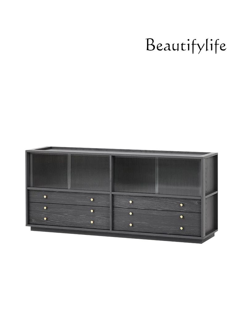 Nordic simple glass sliding door dining side cabinet modern Japanese medieval storage drawer storage tea cabinet
Nordic simple glass sliding door dining side cabinet modern Japanese medieval storage drawer storage tea cabinet