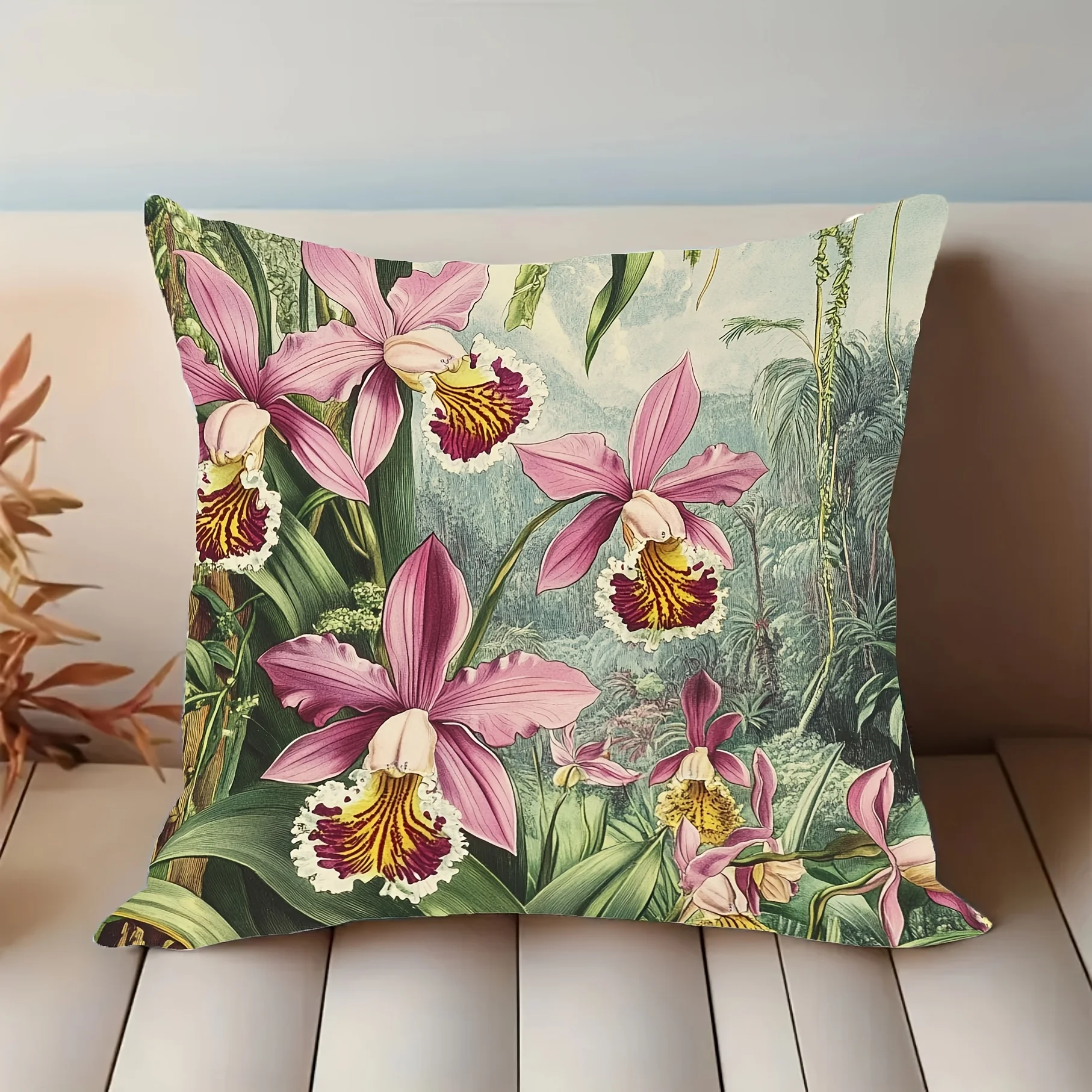 Vintage Orchid Botanical Throw Pillow Cover Tropical Jungle Floral Decorative Pillow Case for Home
Vintage Orchid Botanical Throw Pillow Cover Tropical Jungle Floral Decorative Pillow Case for Home