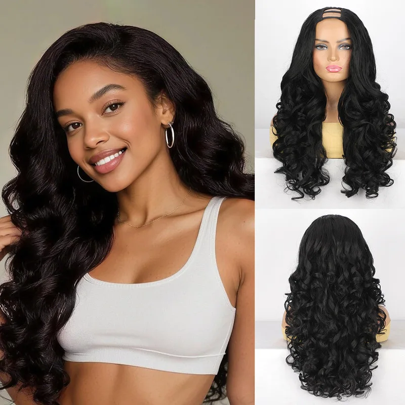Women's Black Fluffy U- Long Curly Hair 24inch Clip-in Half U Part Wig
Women's Black Fluffy U- Long Curly Hair 24inch Clip-in Half U Part Wig