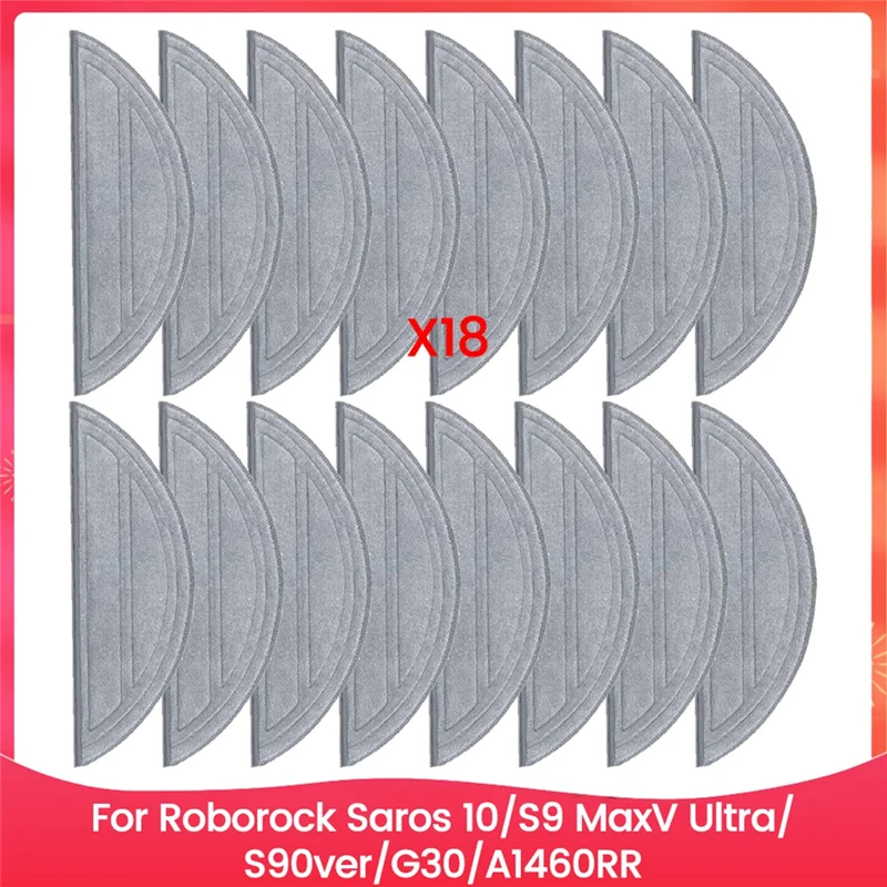 A86I-Mop Pad For Roborock Saros 10/S9 Maxv Ultra/S90ver/G30/A1460RR Spare Parts Reusable Washable Mopping Cloth Accessories 18PC
A86I-Mop Pad For Roborock Saros 10/S9 Maxv Ultra/S90ver/G30/A1460RR Spare Parts Reusable Washable Mopping Cloth Accessories 18PC
