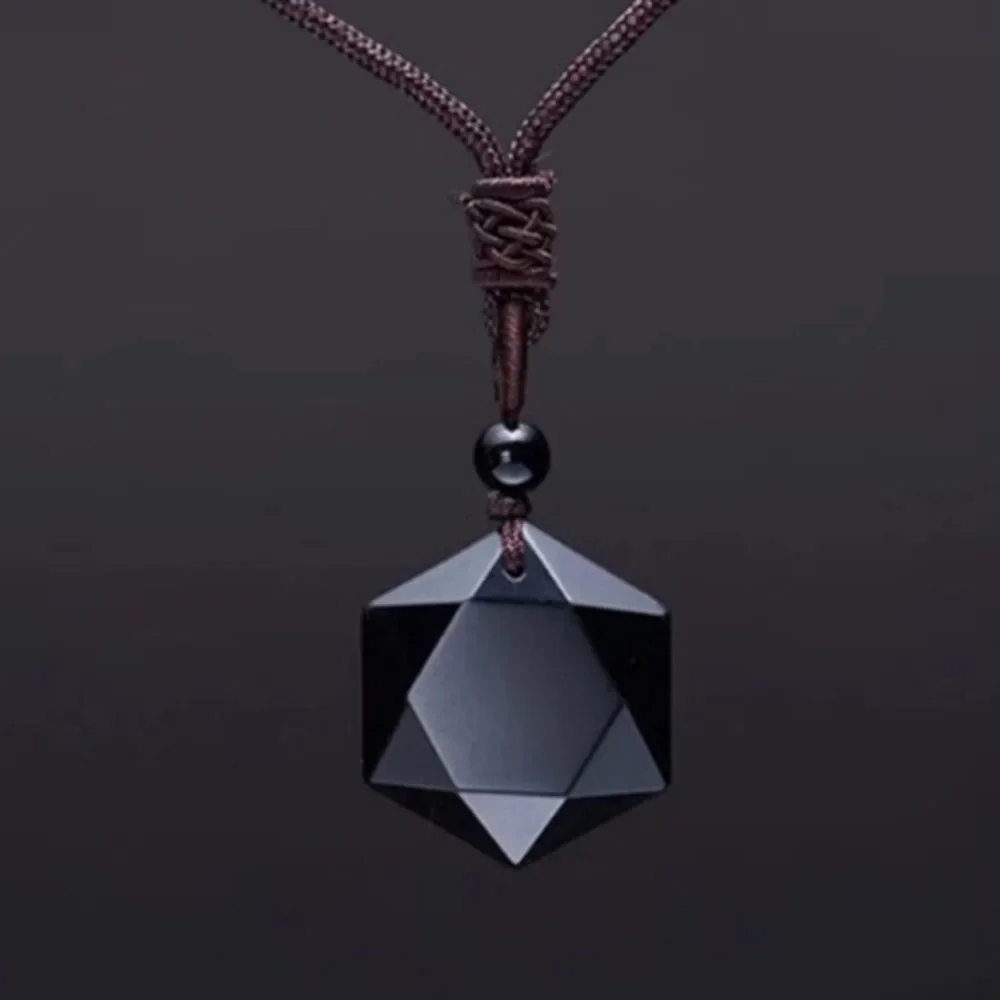 Obsidian Hexagram Pendant Necklace For Protection Natural Black Lucky Stone Star Amulet Pendants Fashion Jewelry For Men Women
Obsidian Hexagram Pendant Necklace For Protection Natural Black Lucky Stone Star Amulet Pendants Fashion Jewelry For Men Women