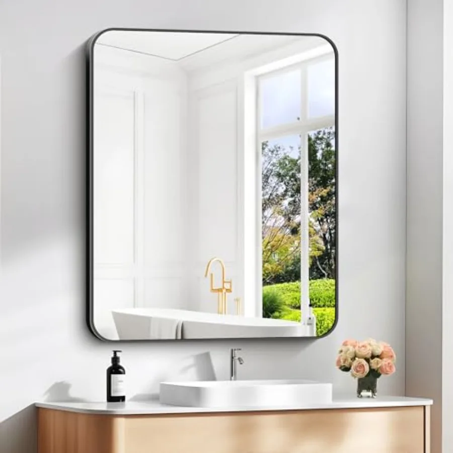 30" x 36"Bathroom Mirror Matte Wall Mirror with Metal Frame Decorative Rectangular Vanity Mirror for Bedroom Bathroom Living Ro
30" x 36"Bathroom Mirror Matte Wall Mirror with Metal Frame Decorative Rectangular Vanity Mirror for Bedroom Bathroom Living Ro
