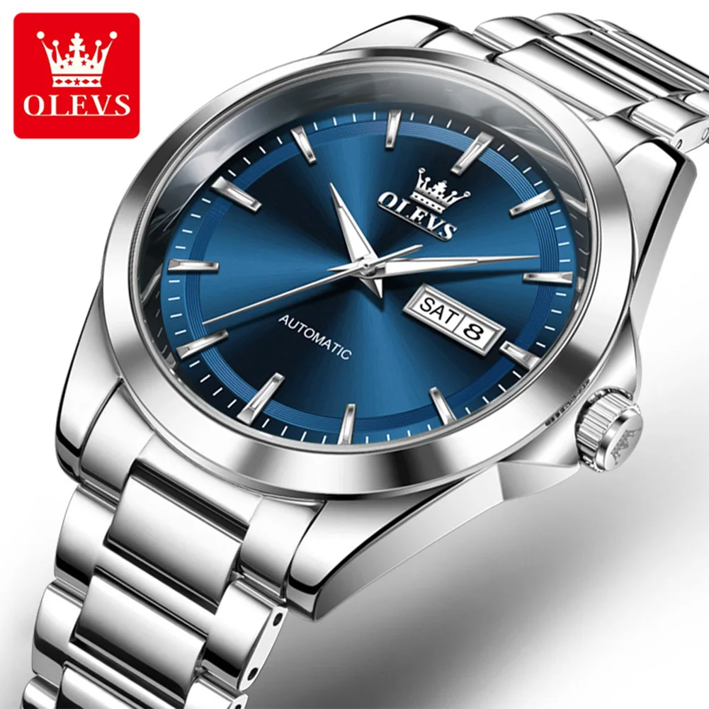 OLEVS 7090 Men Automatic Mechanical Watch Stainless Steel Business Wristwatch Luminous Dual Calendar Waterproof Luxury MaleClock
OLEVS 7090 Men Automatic Mechanical Watch Stainless Steel Business Wristwatch Luminous Dual Calendar Waterproof Luxury MaleClock