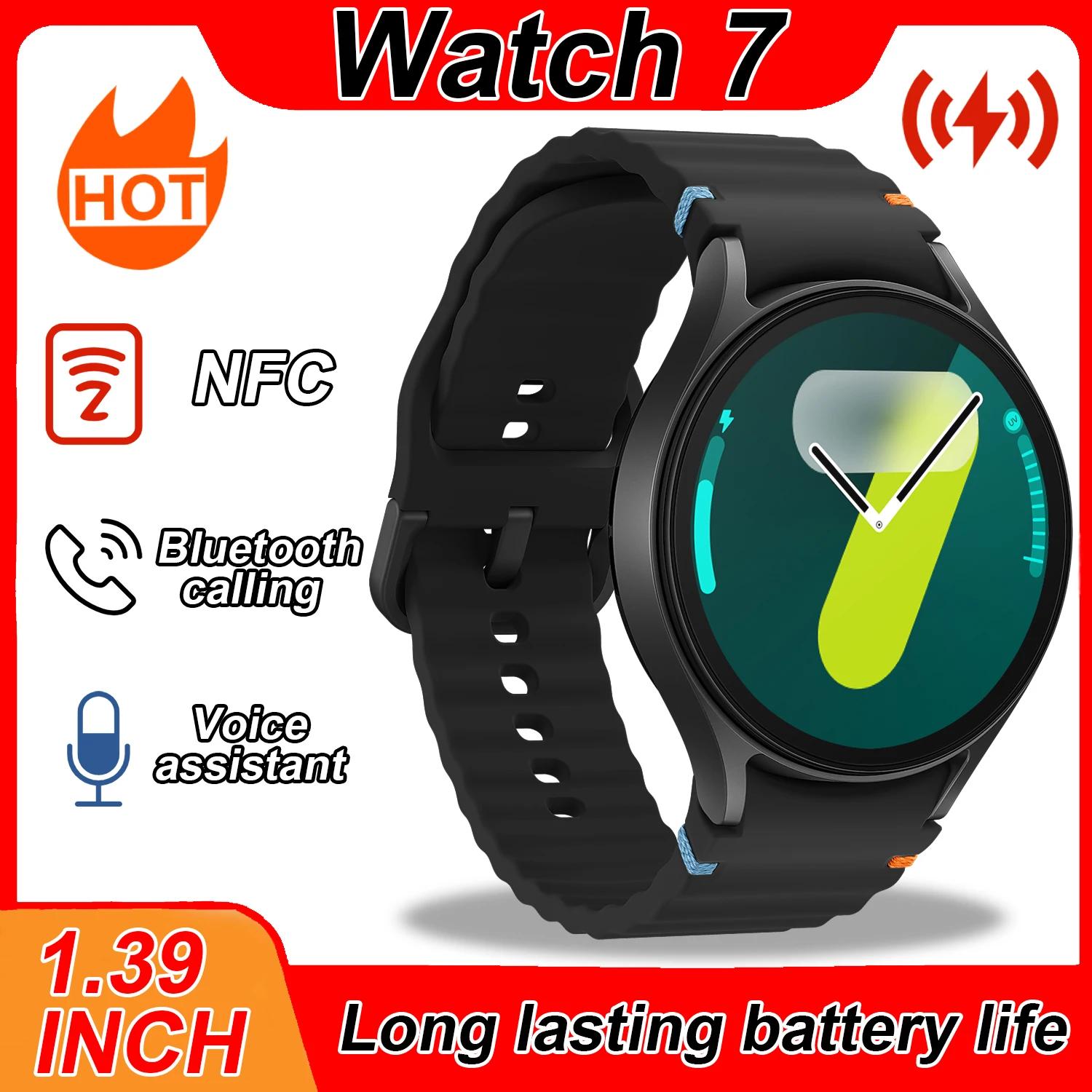 Смарт-часы Watch 7, 1,39-дюймовый экран, NFC, компас, пульс, здоровье, фитнес, спорт, водонепроницаемые, Bluetooth, звонок, музыка, режим сна, часы
Смарт-часы Watch 7, 1,39-дюймовый экран, NFC, компас, пульс, здоровье, фитнес, спорт, водонепроницаемые, Bluetooth, звонок, музыка, режим сна, часы