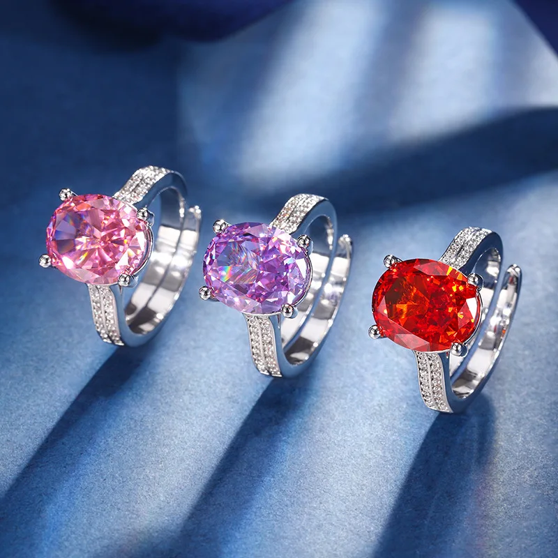 Classic Jewelry 10x12mm Red Pink Purple Ice Cut High Carbon Diamond 5A Cubic Zircon Adjustable Women Ring
Classic Jewelry 10x12mm Red Pink Purple Ice Cut High Carbon Diamond 5A Cubic Zircon Adjustable Women Ring