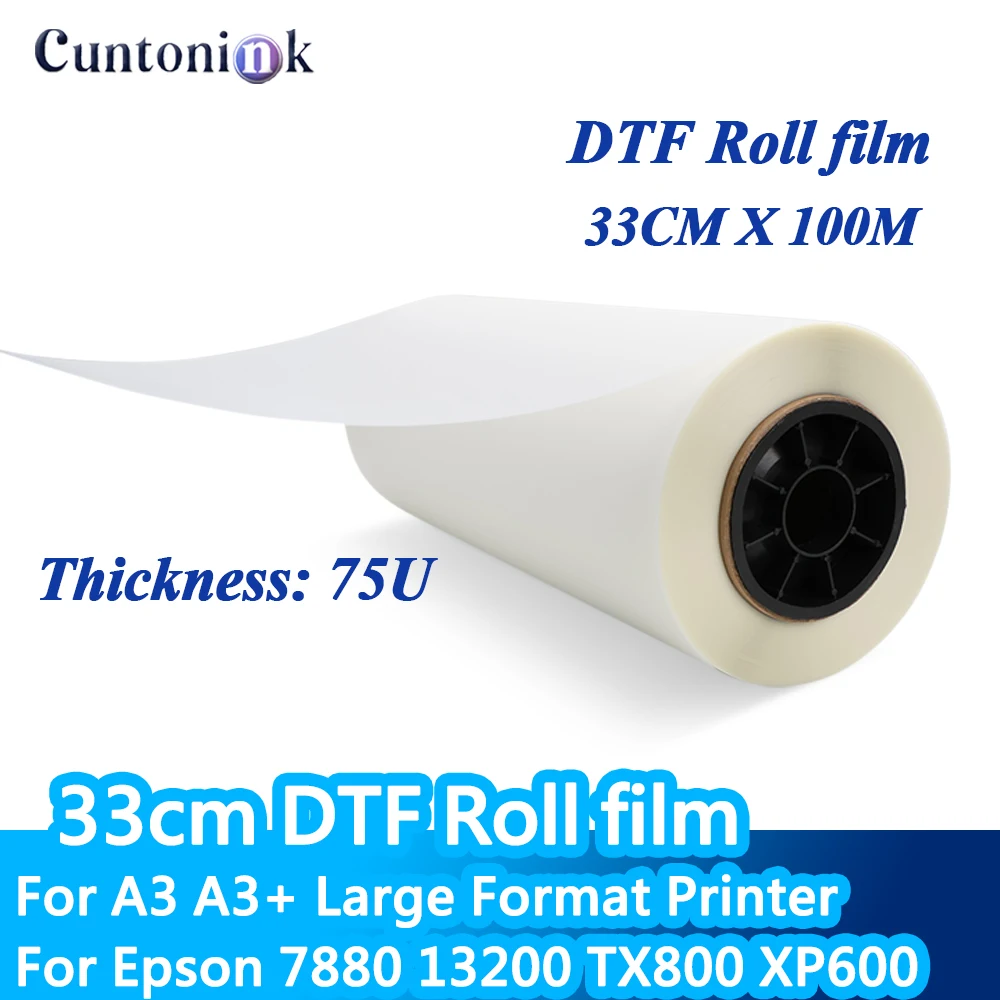 Рулонная ПЭТ-пленка 30 см * 100 м, односторонняя пленка DTF для печати, пленка для прямого переноса, толщина 75U для Epson L1800 I3200 4720 1390 принт
Рулонная ПЭТ-пленка 30 см * 100 м, односторонняя пленка DTF для печати, пленка для прямого переноса, толщина 75U для Epson L1800 I3200 4720 1390 принт
