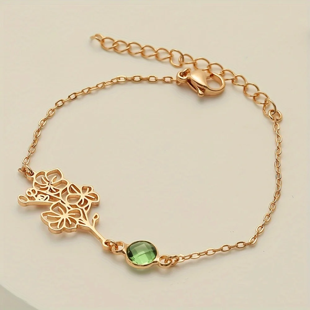 Birthday Flower + Birthstone Bracelet Women's Customized Bracelets Sweet Gift for Women Lovers Pulseras Mujer Stainless Steel
Birthday Flower + Birthstone Bracelet Women's Customized Bracelets Sweet Gift for Women Lovers Pulseras Mujer Stainless Steel