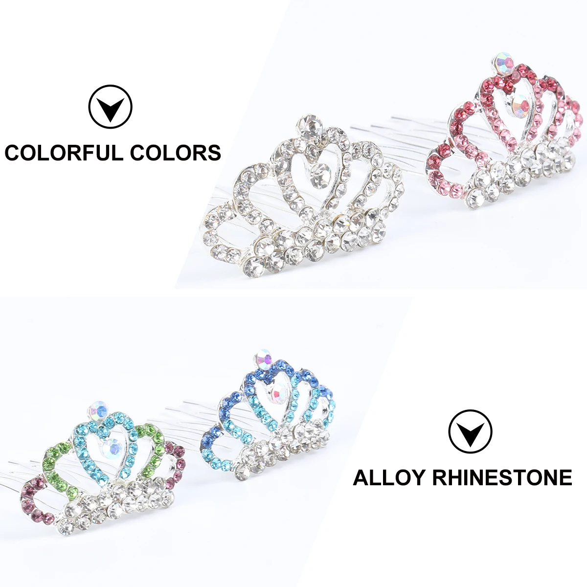 4 Pcs Crown Crown Shaped Hair Comb Tiara Hair Combs Rhinestone Studded Girls Wedding Party Prom Headpiece Decorations
4 Pcs Crown Crown Shaped Hair Comb Tiara Hair Combs Rhinestone Studded Girls Wedding Party Prom Headpiece Decorations