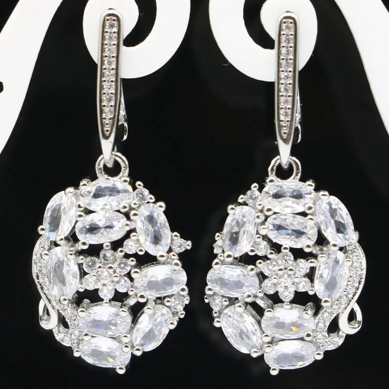 SheCrown 35x17mm Gorgeous White Sapphire Pink Morganite CZ Women Engagement Silver Earrings
SheCrown 35x17mm Gorgeous White Sapphire Pink Morganite CZ Women Engagement Silver Earrings