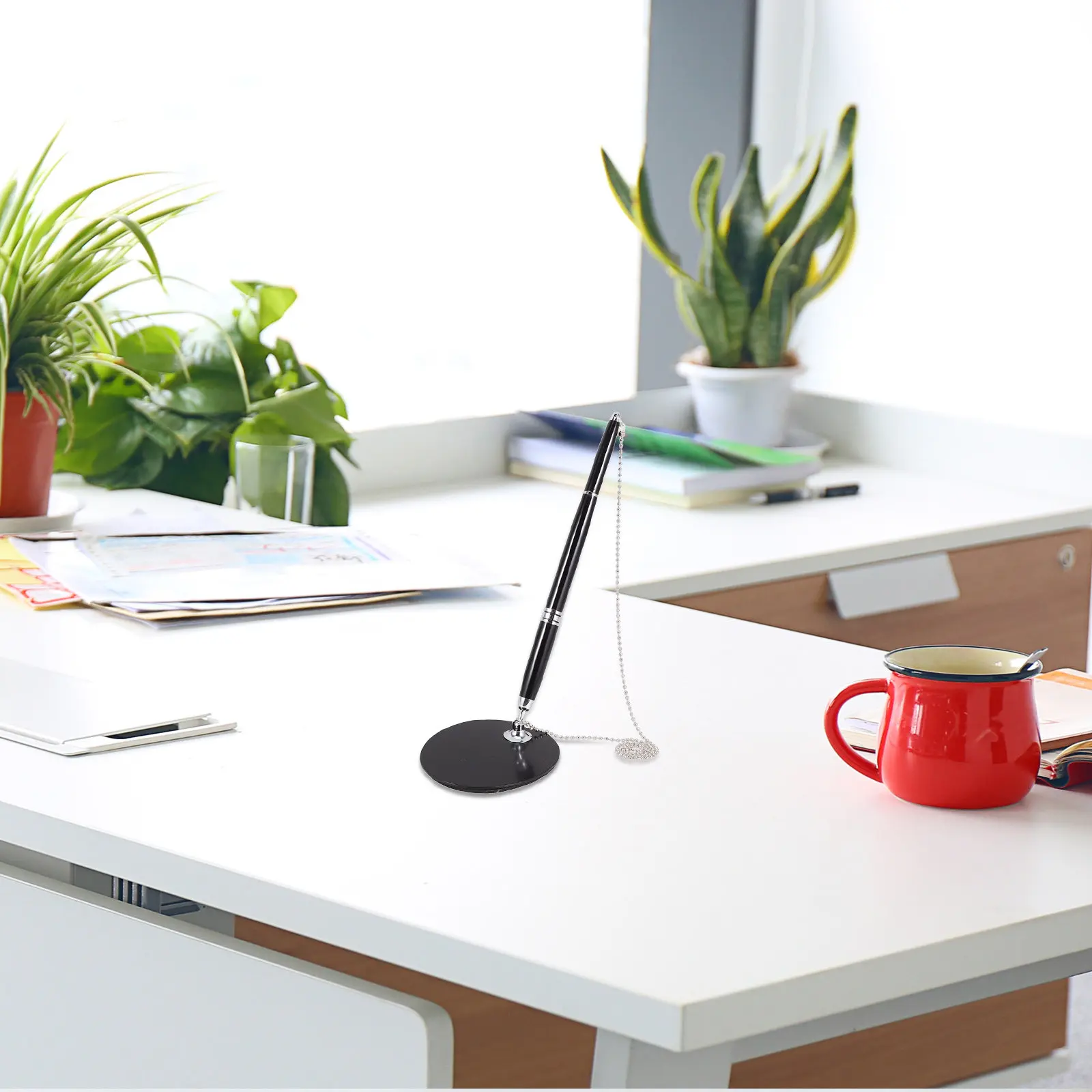 Black Ink Secure Signature Pen Chain Pen Holder Counter Reception Desk Office Bank Retail Security Writing Instrument
Black Ink Secure Signature Pen Chain Pen Holder Counter Reception Desk Office Bank Retail Security Writing Instrument