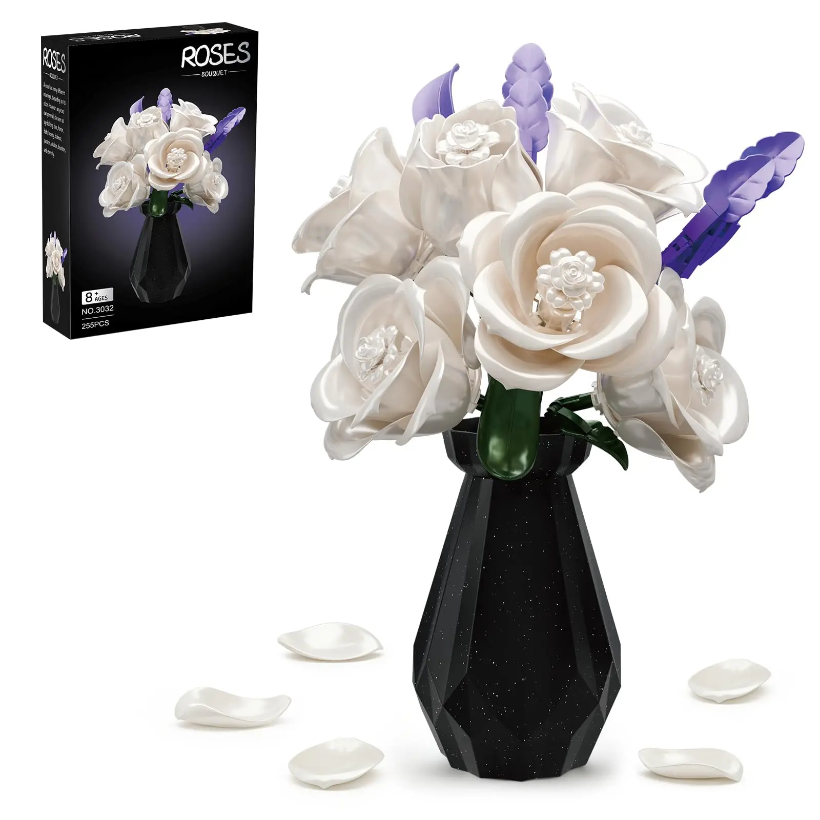 White Roses Flowers Bouquet Building Set with Vase DIY Artificial Flower Bouquetsperfect 255 Pcs for home decor and as gifts.
White Roses Flowers Bouquet Building Set with Vase DIY Artificial Flower Bouquetsperfect 255 Pcs for home decor and as gifts.