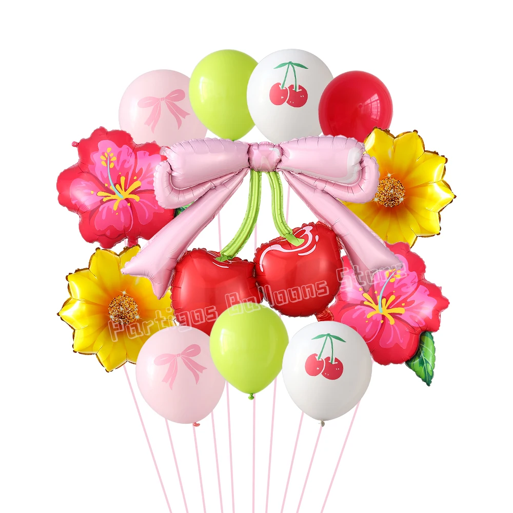 12pcs Bow Cherry Balloons Set Hibiscus Flowers Foil Air Globos Summer Fruit She's The Cherry On Top Theme Birthday Party Decor
12pcs Bow Cherry Balloons Set Hibiscus Flowers Foil Air Globos Summer Fruit She's The Cherry On Top Theme Birthday Party Decor