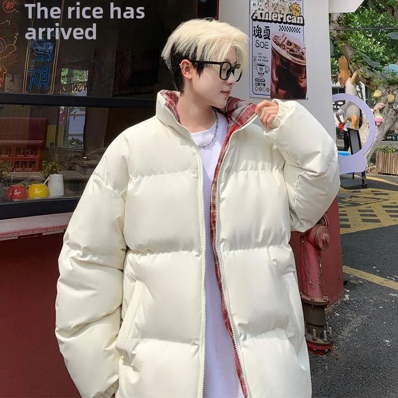 Thickened Flannel Stand Collar Men's down Cotton Jacket Winter Warm Outerwear Fleece Lined Bread Style Coat Youth Casual
Thickened Flannel Stand Collar Men's down Cotton Jacket Winter Warm Outerwear Fleece Lined Bread Style Coat Youth Casual