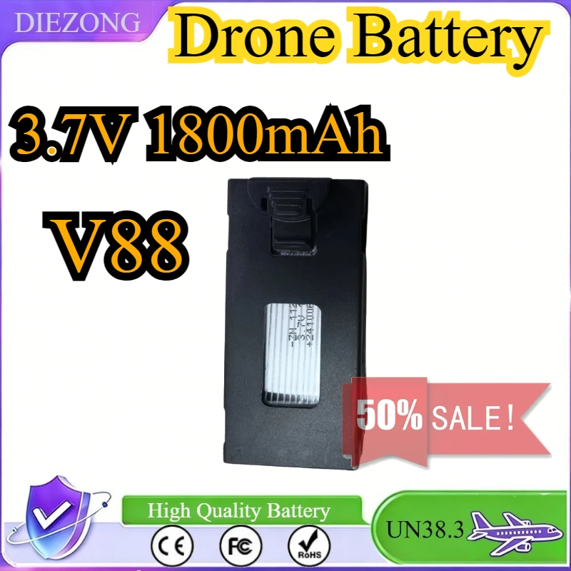 Drone Battery for V88 V88 Mini Drone GPS Professional HD Aerial Battery 3.7V 1800mAh V88 Battery Wholesale
Drone Battery for V88 V88 Mini Drone GPS Professional HD Aerial Battery 3.7V 1800mAh V88 Battery Wholesale