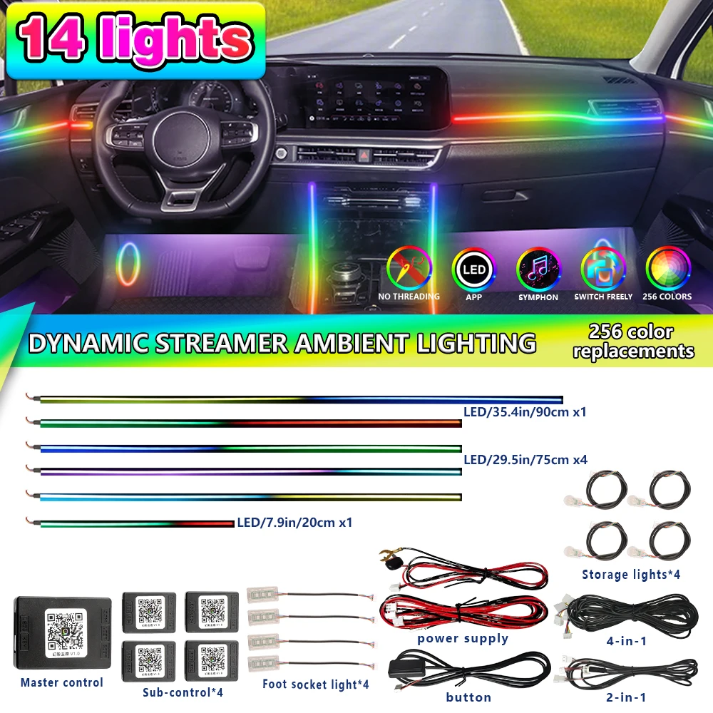 APP Control 64 Colors RGB Car Ambient Light LED Strip Interior Acrylic Guide Decor Lamp Atmosphere
APP Control 64 Colors RGB Car Ambient Light LED Strip Interior Acrylic Guide Decor Lamp Atmosphere