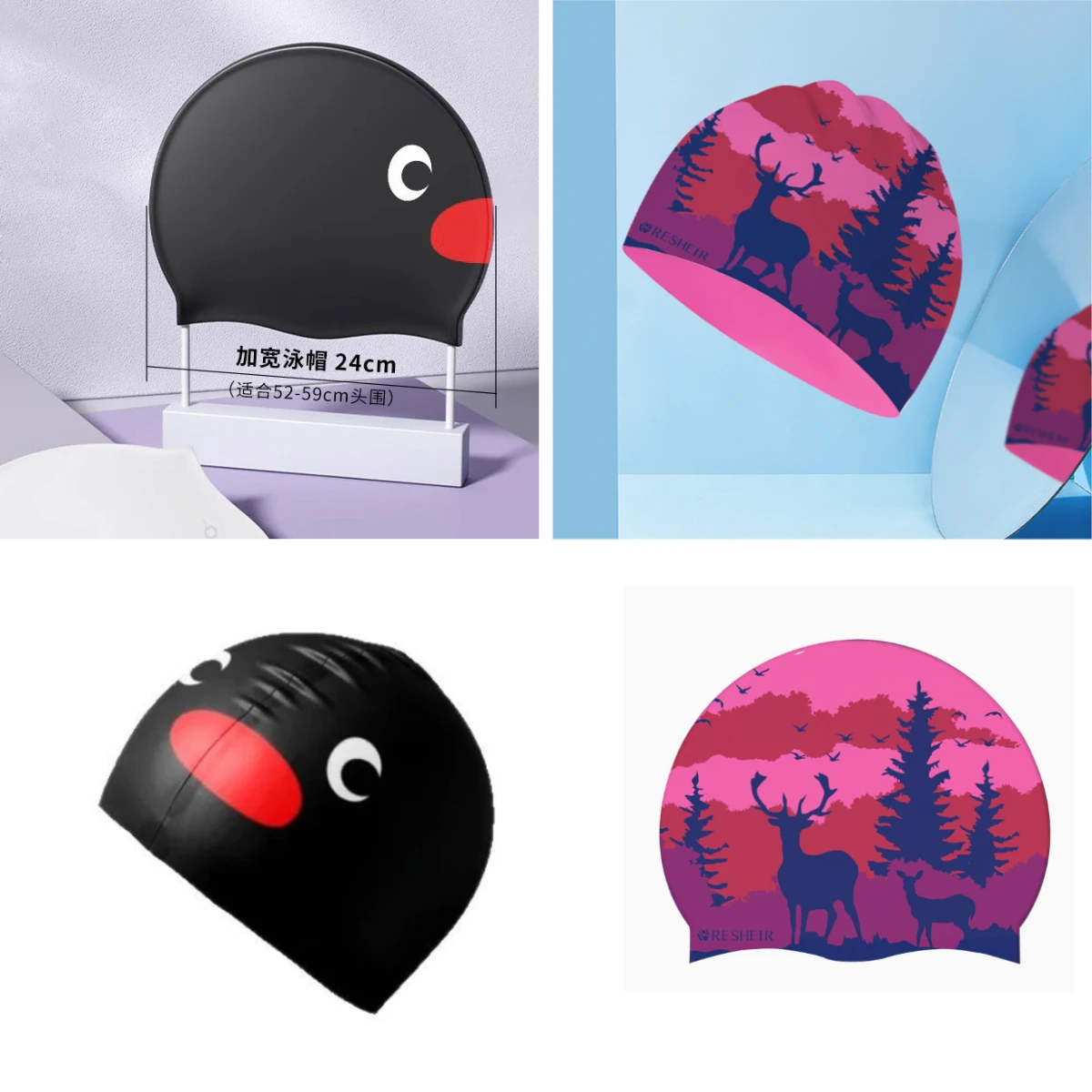 Women's Large Size Silicone Swim Cap with Deer Pattern - Waterproof Non-Slip Comfortable Breathable for Long Hair
Women's Large Size Silicone Swim Cap with Deer Pattern - Waterproof Non-Slip Comfortable Breathable for Long Hair