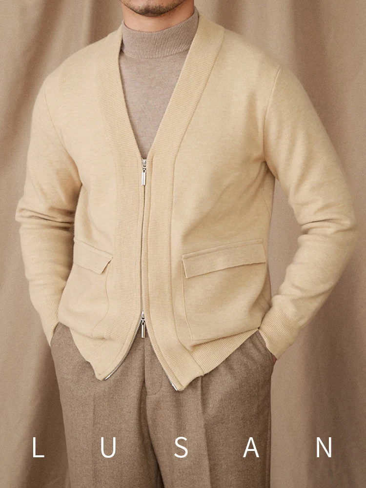 Vintage All-match Light Mature V-neck Knitted Cardigan Men's Autumn and Winter Slim-fit Short Sweater Jacket with Zipper for Men
Vintage All-match Light Mature V-neck Knitted Cardigan Men's Autumn and Winter Slim-fit Short Sweater Jacket with Zipper for Men