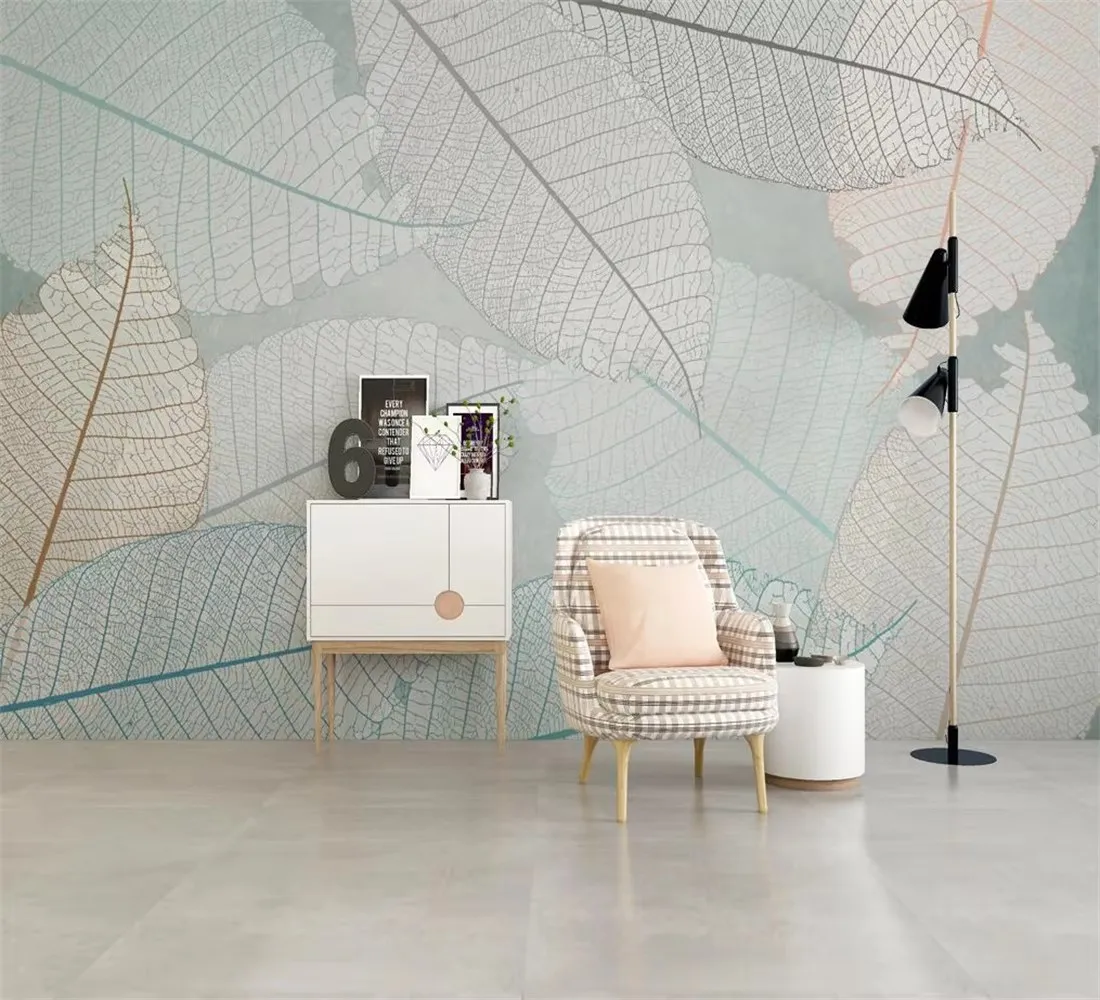 Custom leaf wallpaper Nordic modern leaves Bedroom room background wall mural home decoration 3d wallpaper papel de pared
Custom leaf wallpaper Nordic modern leaves Bedroom room background wall mural home decoration 3d wallpaper papel de pared