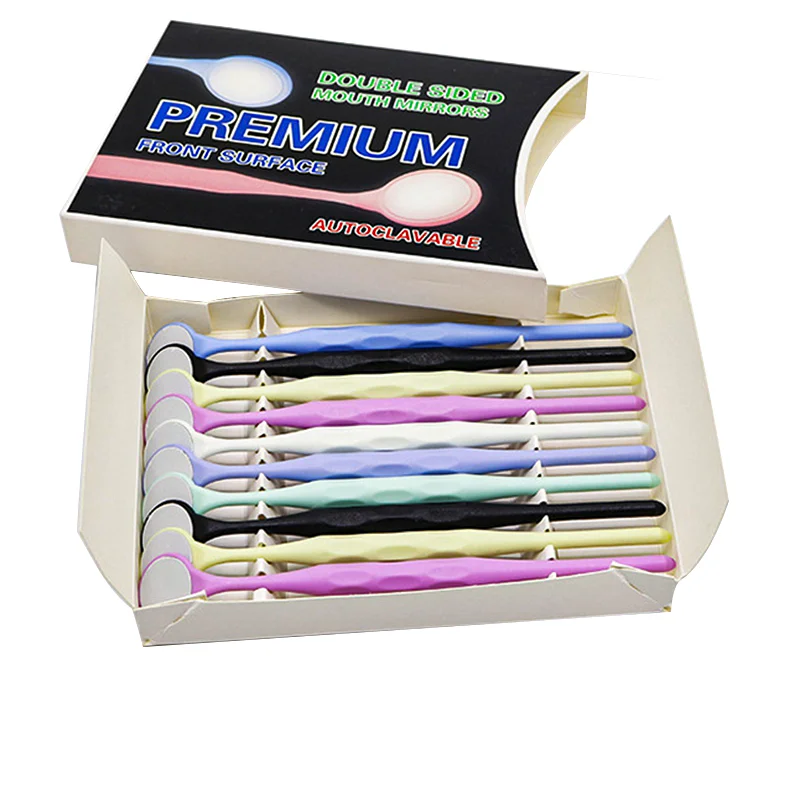 10 шт./коробка, двусторонние стоматологические отражатели с ручкой
10 шт./коробка, двусторонние стоматологические отражатели с ручкой