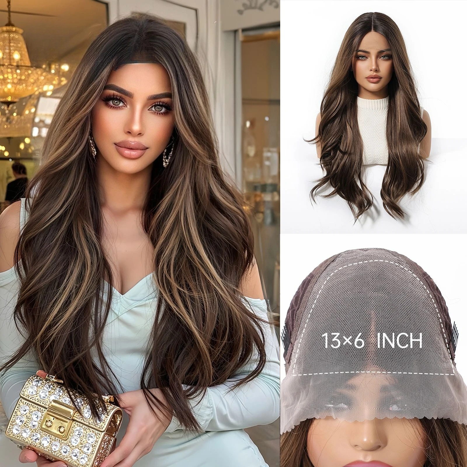 Synthetic wig mixed-race Asian-American curly lace front long hair hand-knotted full head wig
Synthetic wig mixed-race Asian-American curly lace front long hair hand-knotted full head wig