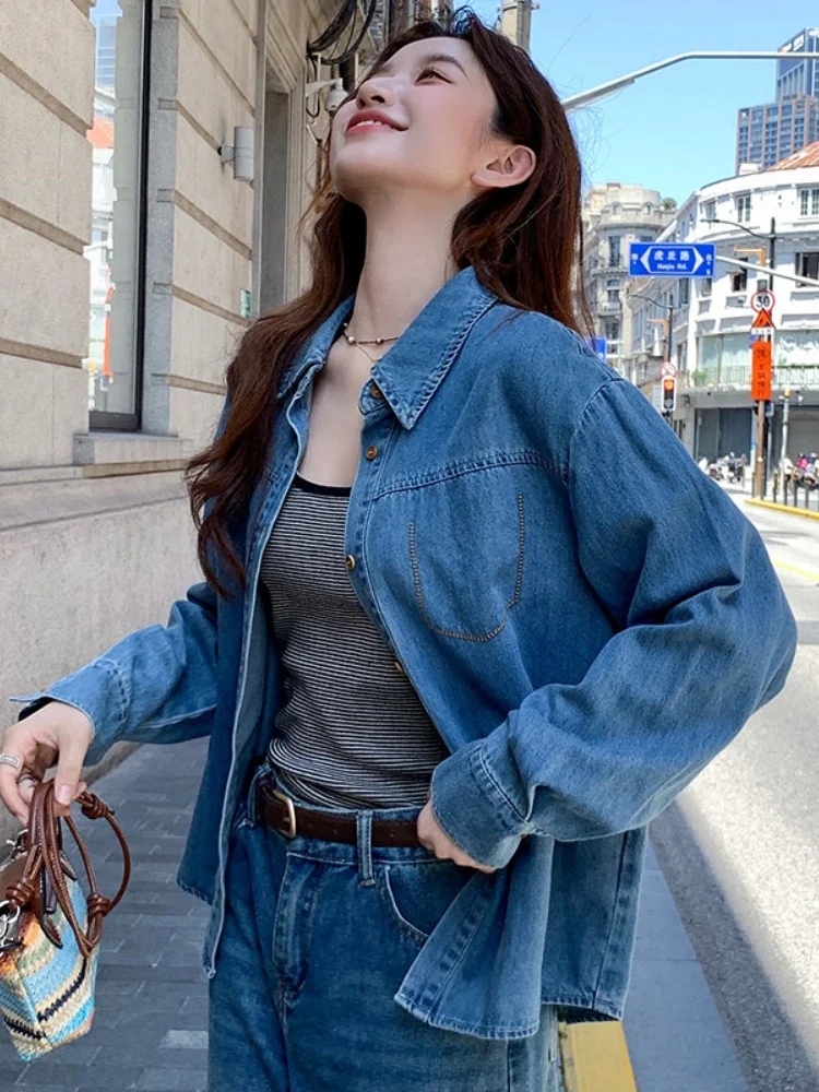 Синяя джинсовая многослойная женская верхняя одежда, дизайн весны и осени, новый винтажный длинный све, корейский Sle, деталь на пуговицах для поездок на работу и ветер
Синяя джинсовая многослойная женская верхняя одежда, дизайн весны и осени, новый винтажный длинный све, корейский Sle, деталь на пуговицах для поездок на работу и ветер