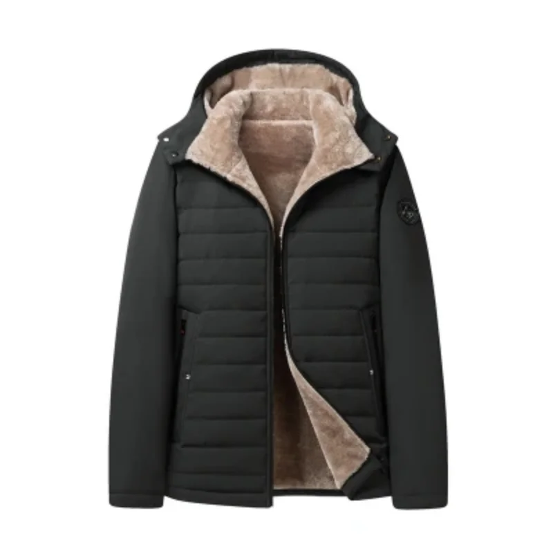 Winter Solid Color Men Cotton Jacket with Hood Thickened Warm Windproof Men Clothing Outdoor Quality Jacket Coats Fashion Casual
Winter Solid Color Men Cotton Jacket with Hood Thickened Warm Windproof Men Clothing Outdoor Quality Jacket Coats Fashion Casual