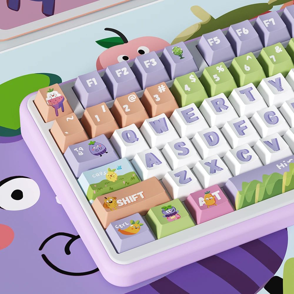 Fruit Vegetable Party Keycaps 69/138Keys Cherry PBT Green White Purple Keycaps For Mechanical Keyboard Cartoon Keycaps
Fruit Vegetable Party Keycaps 69/138Keys Cherry PBT Green White Purple Keycaps For Mechanical Keyboard Cartoon Keycaps