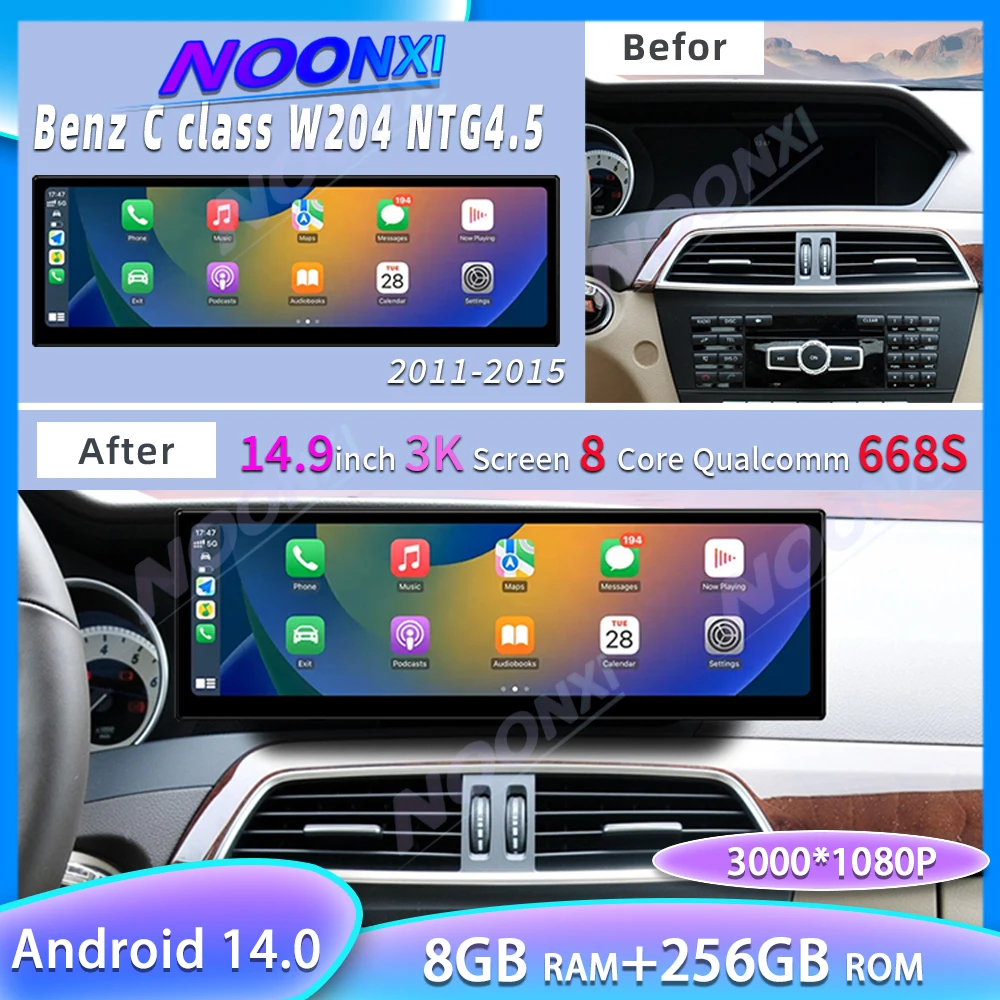 Радио CarPlay для Mercedes Benz C Class W204 2008-2015 14,9 "музыкальный плеер GPS-навигация Стерео автомобильный медиа Android головное устройство
Радио CarPlay для Mercedes Benz C Class W204 2008-2015 14,9 "музыкальный плеер GPS-навигация Стерео автомобильный медиа Android головное устройство