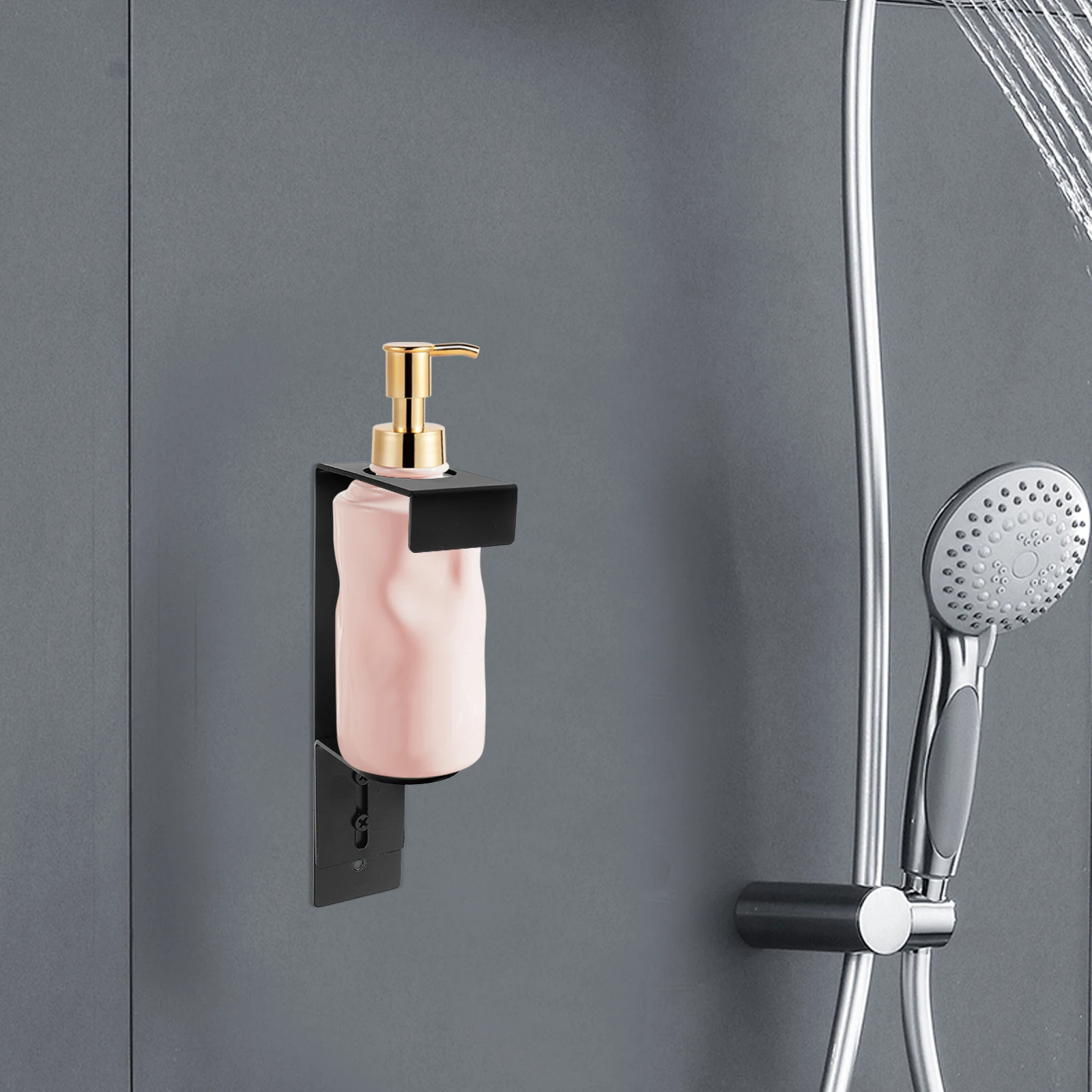 Stainless Steel Soap Dispenser Holder Lotion Bottle Rack Black Wall Mount Shampoo Shower Organizer Space Saving
Stainless Steel Soap Dispenser Holder Lotion Bottle Rack Black Wall Mount Shampoo Shower Organizer Space Saving