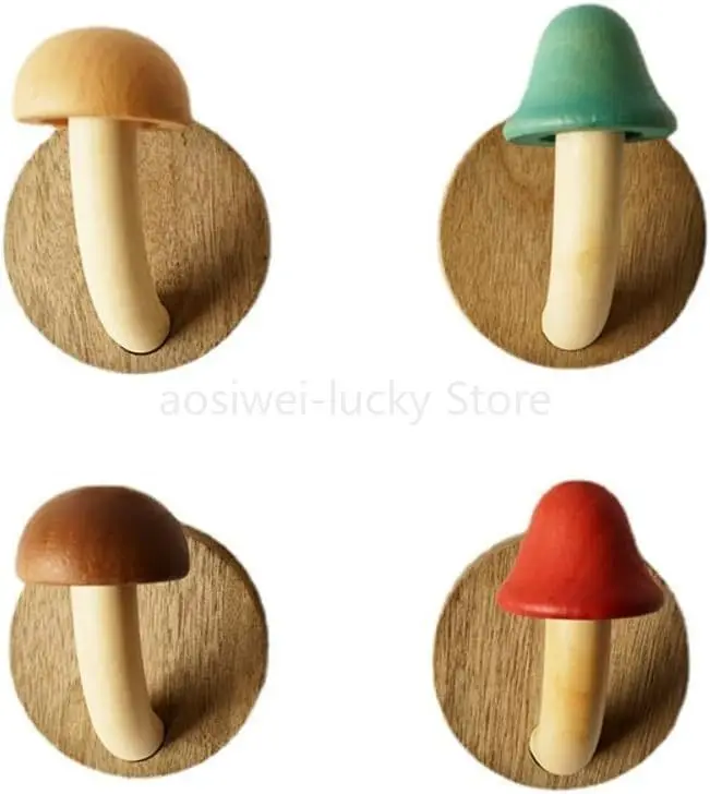 Wooden Mushroom Coat Hooks, Wall Mounted Towel Hanger, Solid Wood, Colorful, Set of Hooks with Screws (4 hooks & 8 screws)
Wooden Mushroom Coat Hooks, Wall Mounted Towel Hanger, Solid Wood, Colorful, Set of Hooks with Screws (4 hooks & 8 screws)