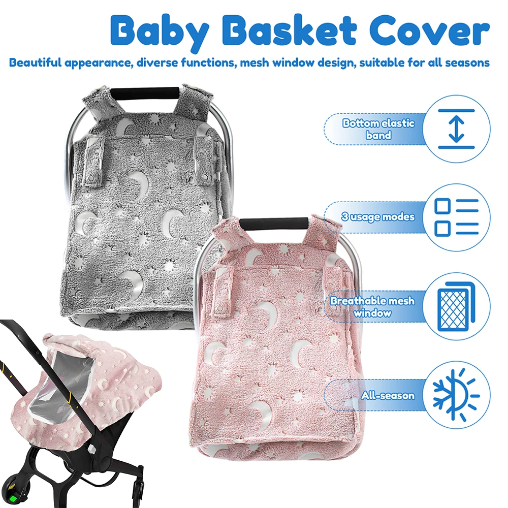 Universal Baby Car Seat Cover Soft Flannel Baby Basket Cover with Breathable Mesh Window Baby Stroller Cover for Newborn Infant
Universal Baby Car Seat Cover Soft Flannel Baby Basket Cover with Breathable Mesh Window Baby Stroller Cover for Newborn Infant