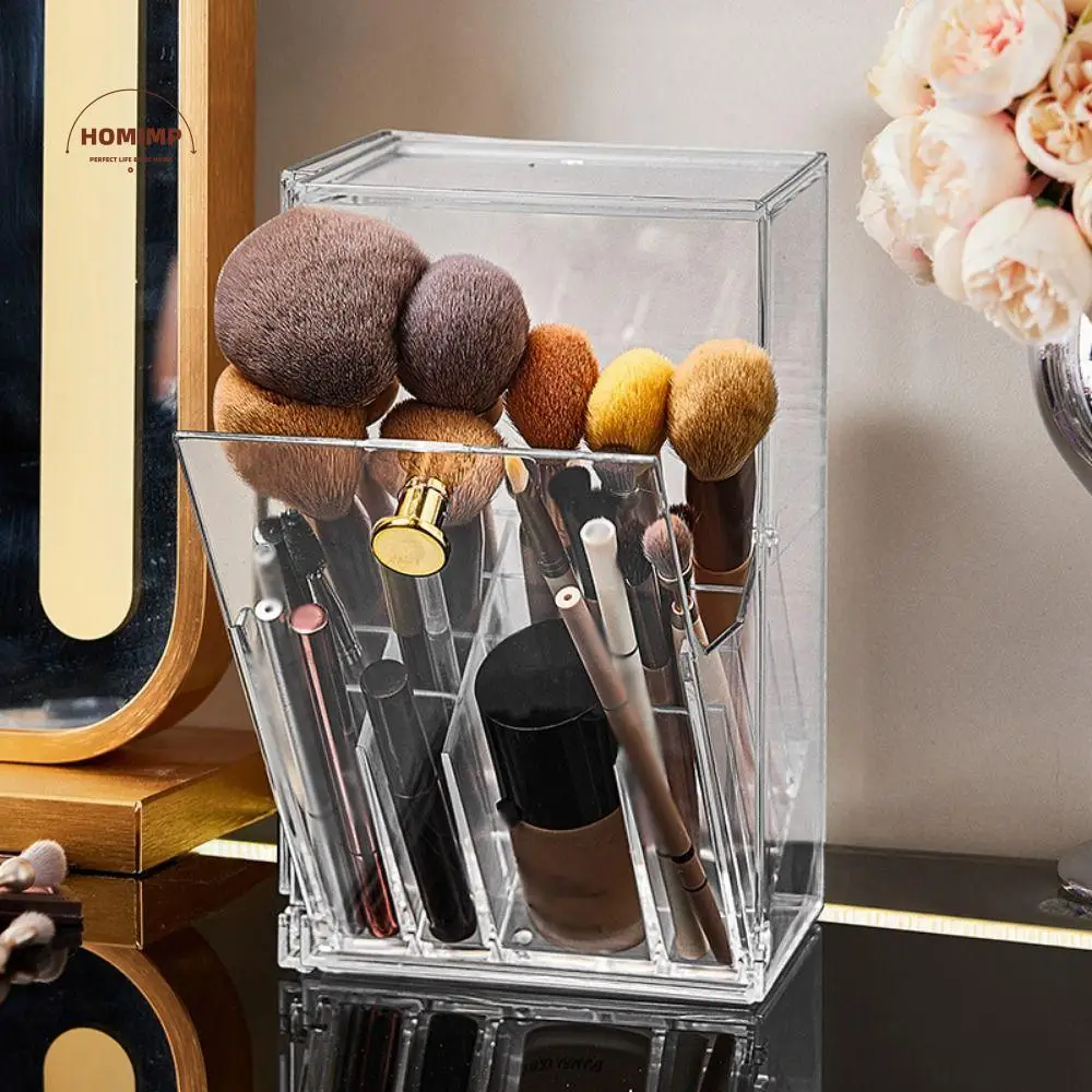 Transparent Makeup Display Rack Flip-Top with Lid Cosmetic Brush Storage Box Portable Large Capacity Makeup Brushes Holder
Transparent Makeup Display Rack Flip-Top with Lid Cosmetic Brush Storage Box Portable Large Capacity Makeup Brushes Holder