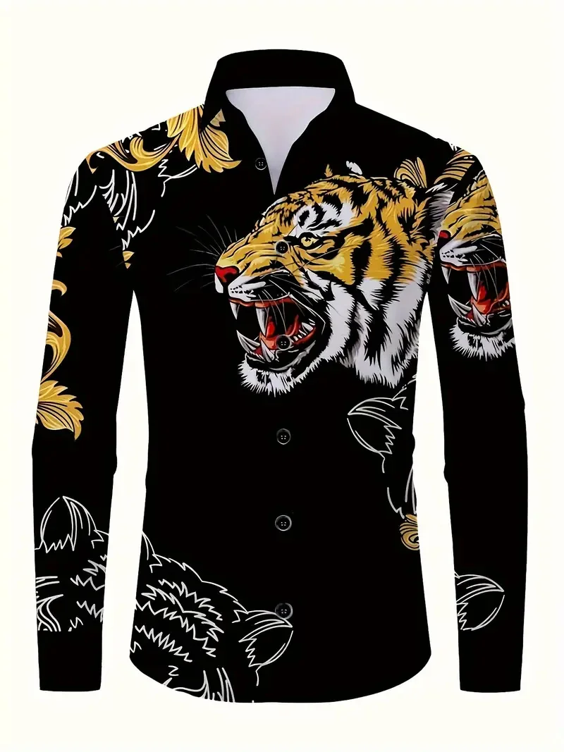 Men's 2024 shirt outdoor street casual daily autumn and winter long sleeved shirt loose and comfortable 3D printed tiger picture
Men's 2024 shirt outdoor street casual daily autumn and winter long sleeved shirt loose and comfortable 3D printed tiger picture
