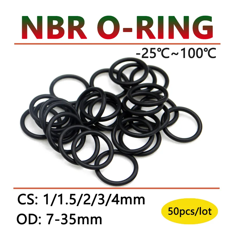 50pcs NBR O Ring Seal Gasket Thickness CS 1 1.5 2 3 4mm OD 7-35mm Nitrile Butadiene Rubber Spacer Oil Resistance Washer O-Ring
50pcs NBR O Ring Seal Gasket Thickness CS 1 1.5 2 3 4mm OD 7-35mm Nitrile Butadiene Rubber Spacer Oil Resistance Washer O-Ring