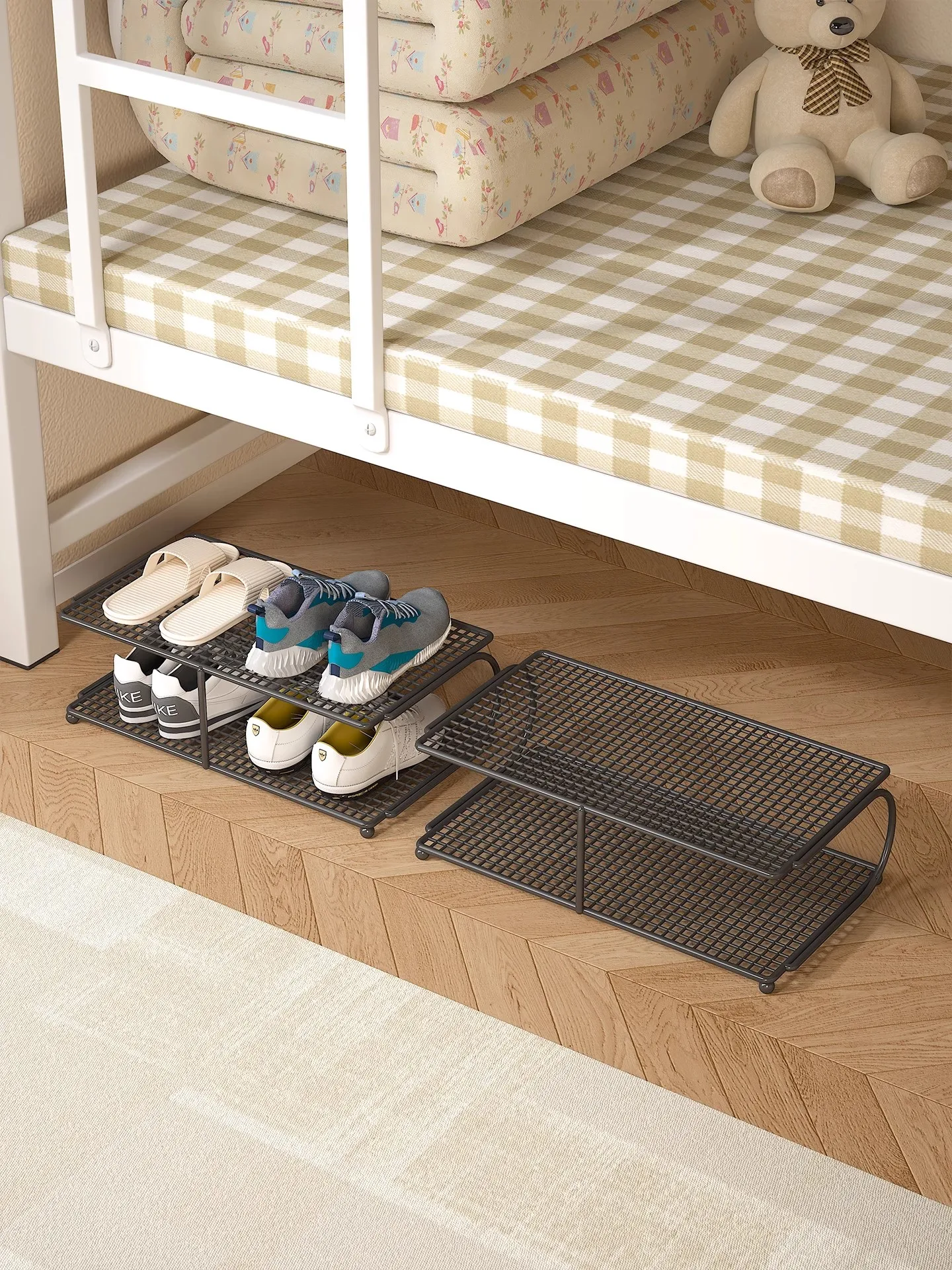 Multi-Purpose Shoe Rack Dormitory Bed underneath Student Bedroom Floor Metal Multi-Layered Space Saving Entryway Home Organizer
Multi-Purpose Shoe Rack Dormitory Bed underneath Student Bedroom Floor Metal Multi-Layered Space Saving Entryway Home Organizer