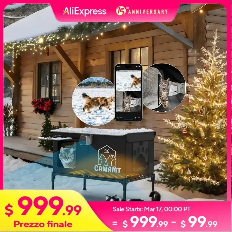 Heated Cat House, Outdoor Cat House for Winter Insulated Waterproof, Smart Camera, Warm Home for Outside Stray Barn Cat
Heated Cat House, Outdoor Cat House for Winter Insulated Waterproof, Smart Camera, Warm Home for Outside Stray Barn Cat