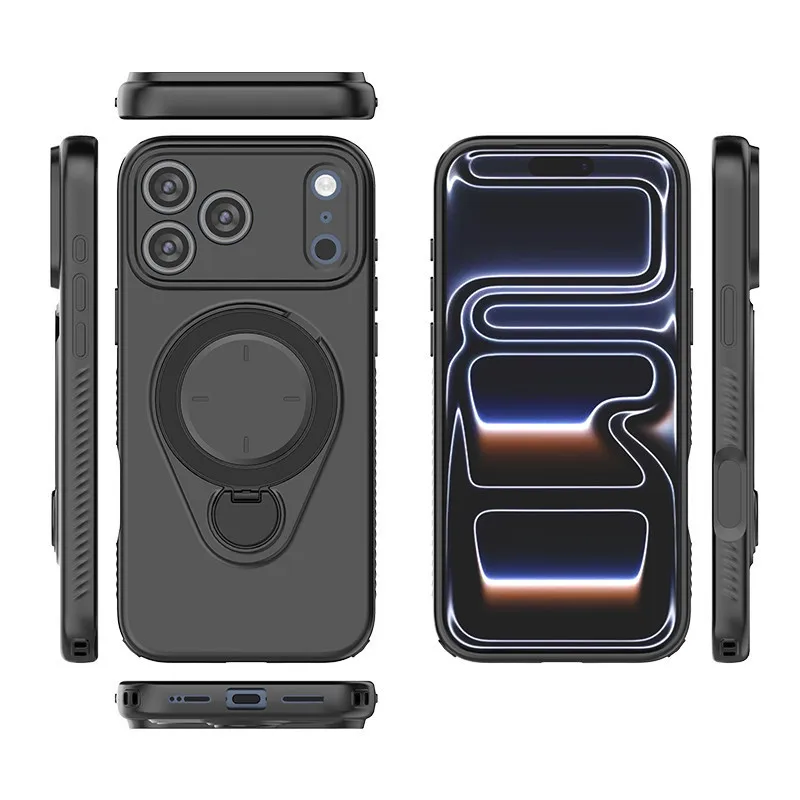 Back 360° Rotating Bracket Phone Case for iPhone 16 Plus 17 Pro Max with Magnetic Charging
Back 360° Rotating Bracket Phone Case for iPhone 16 Plus 17 Pro Max with Magnetic Charging
