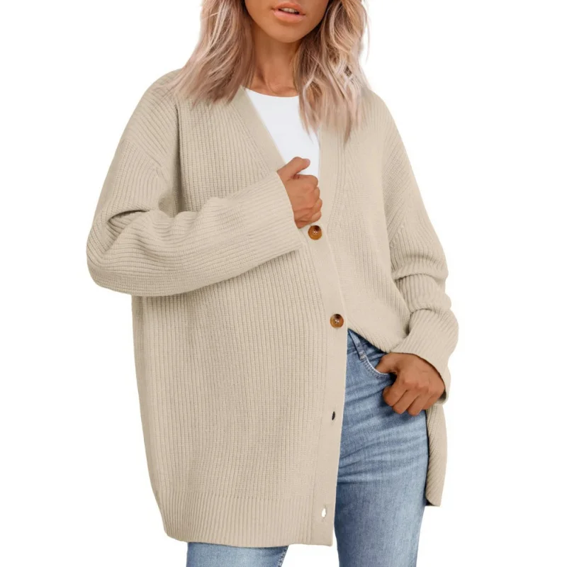 Women Large V-Neck Knitted Cardigan Button Front Casual Trendy Sweater Top Long Slevee Fall Clothes
Women Large V-Neck Knitted Cardigan Button Front Casual Trendy Sweater Top Long Slevee Fall Clothes