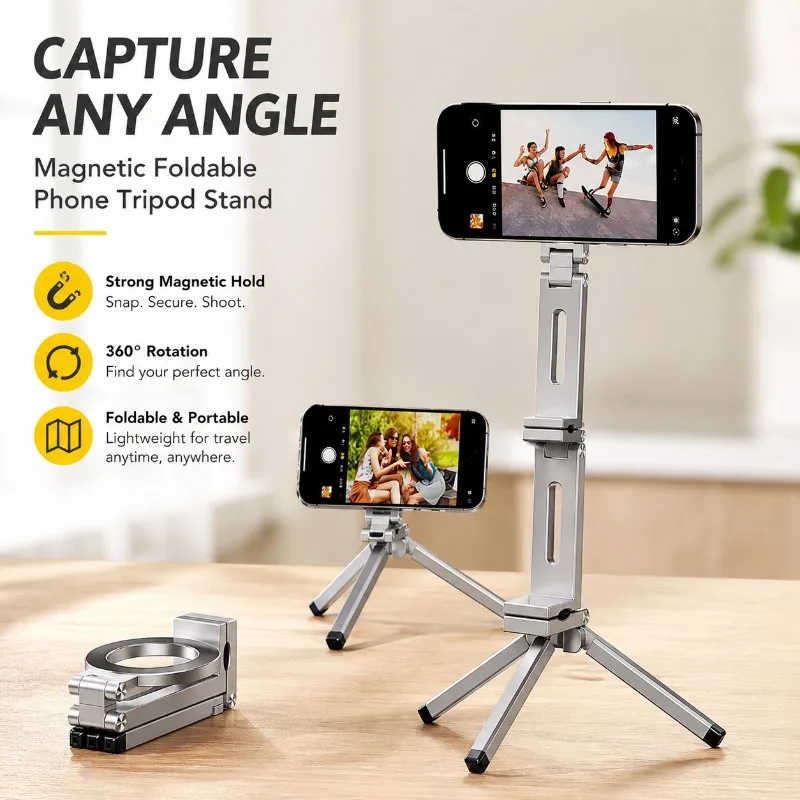 Portable Magnetic Phone Holder MagSafe Compatible Foldable Rotating Clip Universal Travel Bracket Flexible Adjustable Structure
Portable Magnetic Phone Holder MagSafe Compatible Foldable Rotating Clip Universal Travel Bracket Flexible Adjustable Structure