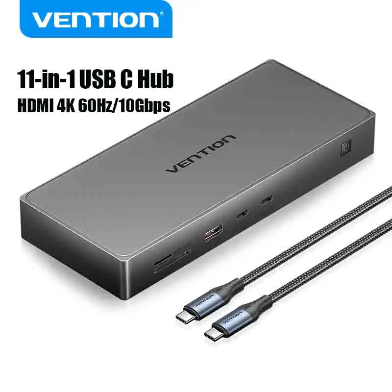 Vention USB C Docking Station 11-in-1 Type C to HDMI 4K USB 3.2 GEN 2 10Gbps USB Splitter Adapter For Macbook Air USB C HUB
Vention USB C Docking Station 11-in-1 Type C to HDMI 4K USB 3.2 GEN 2 10Gbps USB Splitter Adapter For Macbook Air USB C HUB