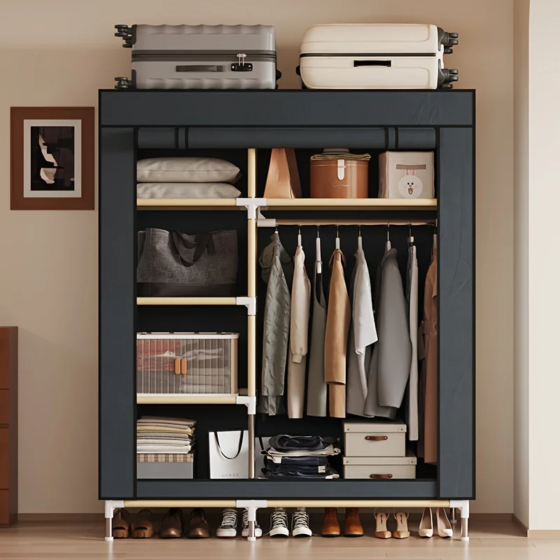 Upgraded Reinforced Home Bedroom Wardrobe, Easy Assembly with 6 Shelves and 1 Hanging Rod Steel Frame, Portable Wardrobe Closets
Upgraded Reinforced Home Bedroom Wardrobe, Easy Assembly with 6 Shelves and 1 Hanging Rod Steel Frame, Portable Wardrobe Closets