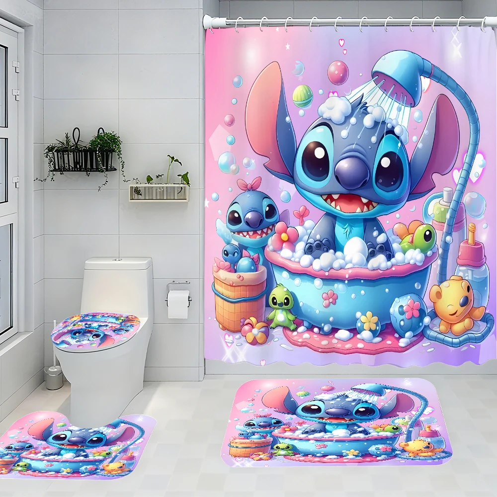 Disney Stitch Bathroom Four-piece Set - Avant-garde Waterproof Shower Curtain, creating a complete bathroom kit
Disney Stitch Bathroom Four-piece Set - Avant-garde Waterproof Shower Curtain, creating a complete bathroom kit