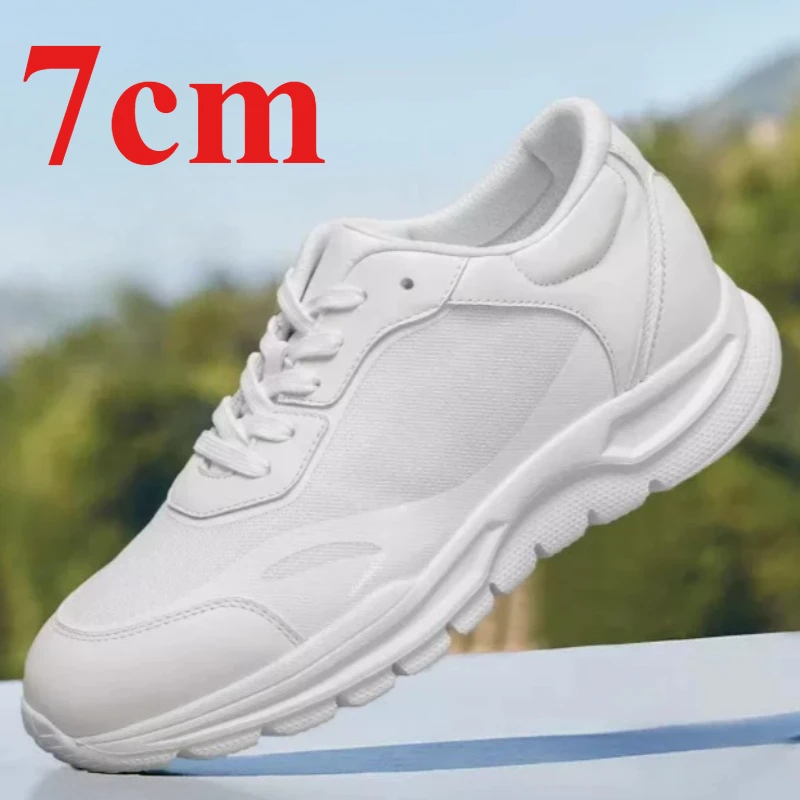 Invisible Height-increasing 7cm White Shoes for Men's Mesh Leather Thick Soled Casual Sports Shoes Fashion Height Increase Shoes
Invisible Height-increasing 7cm White Shoes for Men's Mesh Leather Thick Soled Casual Sports Shoes Fashion Height Increase Shoes