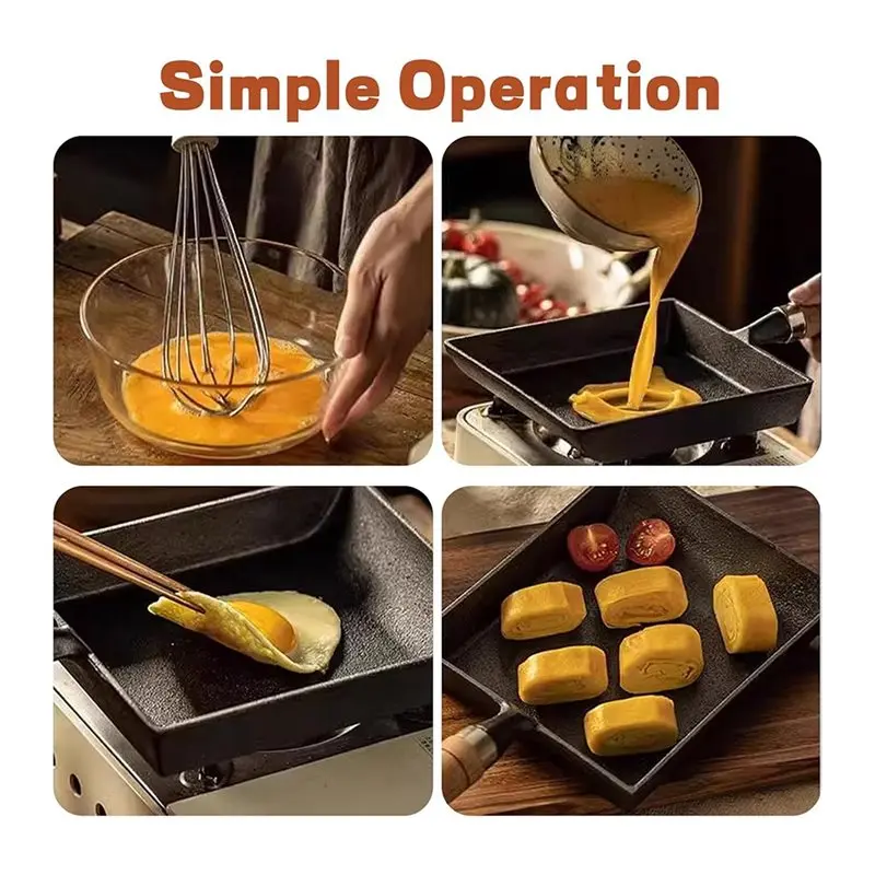 【LIMITED EDITION】Japanese Egg Omelette Pan, Cast Iron Tamagoyaki Pan, Food Pan With Wooden Handle, Rectangular Breakfast Sandwic
【LIMITED EDITION】Japanese Egg Omelette Pan, Cast Iron Tamagoyaki Pan, Food Pan With Wooden Handle, Rectangular Breakfast Sandwic