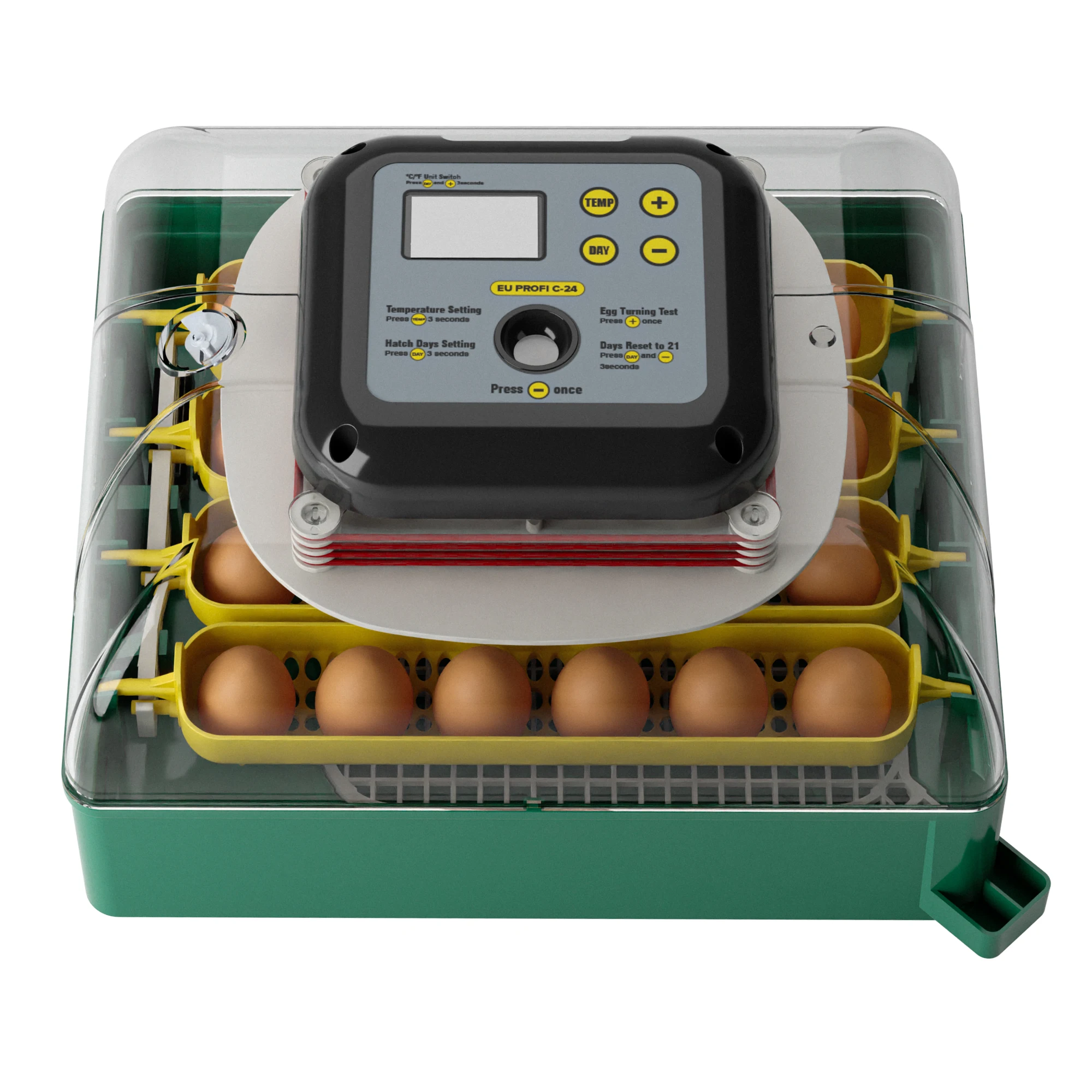 Efficient EU PROFI C-24 Egg Incubator for Poultry with Digital Display, Auto Humidity, and High Hatch Rate
Efficient EU PROFI C-24 Egg Incubator for Poultry with Digital Display, Auto Humidity, and High Hatch Rate