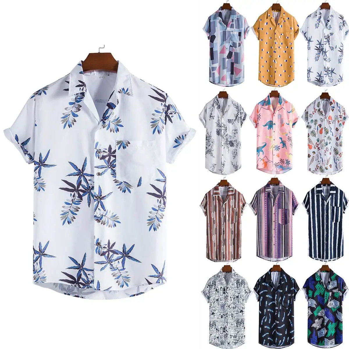 Summer New Men's Hawaiian Short Sleeve Shirt Slim Fit Lightweight Floral Print Casual Shirt for plus Size Men
Summer New Men's Hawaiian Short Sleeve Shirt Slim Fit Lightweight Floral Print Casual Shirt for plus Size Men